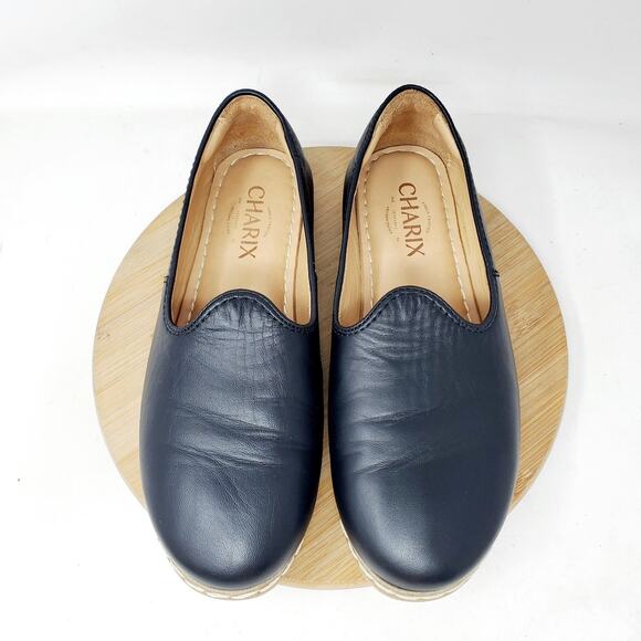 Charix Shoes Womens 37 Black Leather Slip On Loafer Comfort Classic - Picture 4 of 14